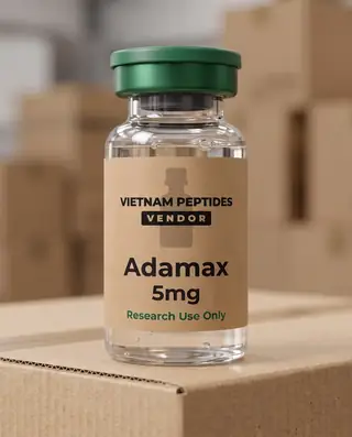 Adamax 5mg vial with a Vietnam Peptides Vendor label